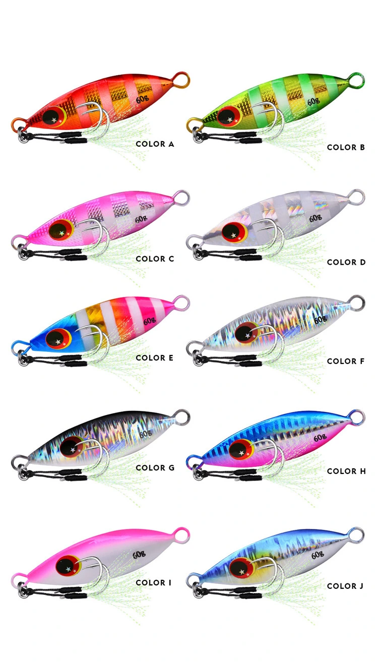 Isca Artificial Saltwater Jigging Lures Metal Casting Hard Bait 30g 40g 60g Spinnerbait Sahte Yem Wobbler Sea Fishing Lure