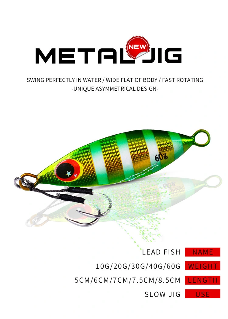 Isca Artificial Saltwater Jigging Lures Metal Casting Hard Bait 30g 40g 60g Spinnerbait Sahte Yem Wobbler Sea Fishing Lure