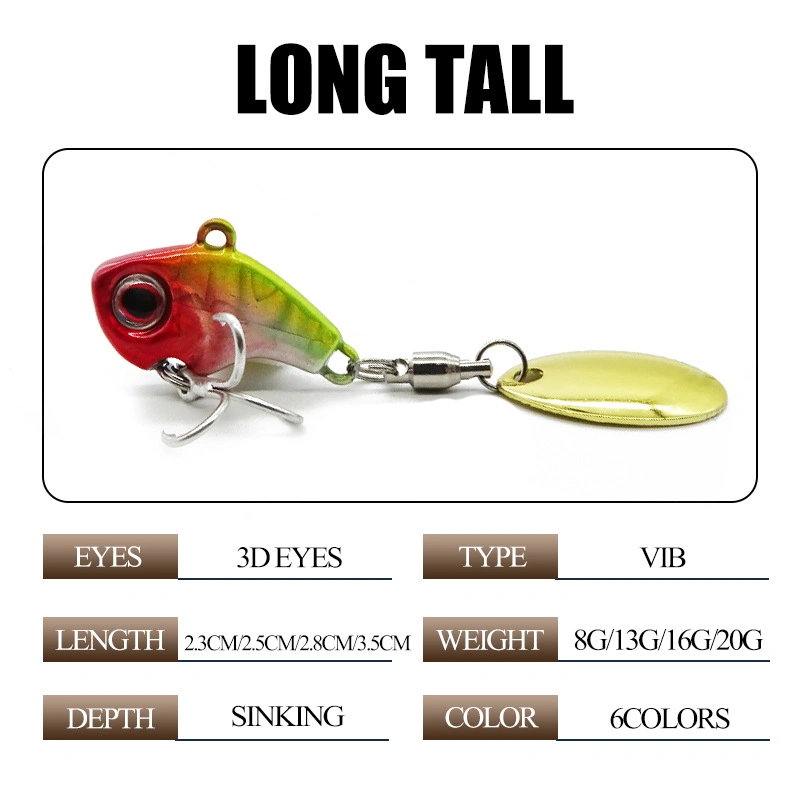 Topwin 16g Spinning Metal Vib Vibrating Lure Sinking Fishing Lure